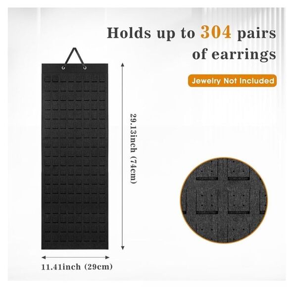 Black Hanging Earring (holds 304 pair) Organizer - Picture 3 of 5